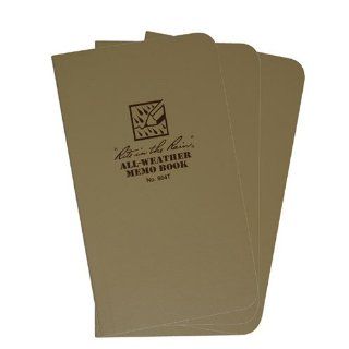 Rite in the Rain 964 Tan Tactical Memo Book Field Flex 6 Inch x 3 1/2 Inch 3 Pack  Memo Paper Pads 