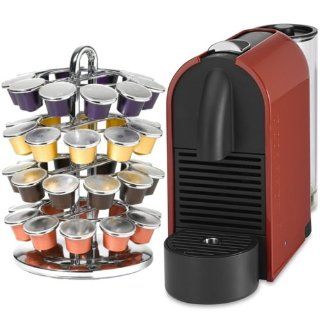 Nespresso U Pure Orange Espresso Machine with Bonus 40 Capsule Carousel Kitchen & Dining