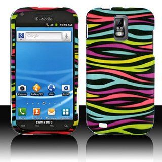 Rainbow Zebra Stripe Hard Cover Case for Samsung Galaxy S2 S II T Mobile T989 SGH T989 Hercules Cell Phones & Accessories