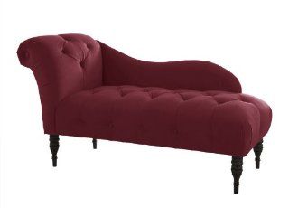 Skyline Furniture Tufted Fainting Sofa, Velvet Berry   Settees