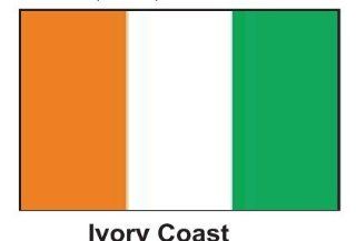 Brand New 12''x 18'' World Stick Flag  ONE Dozen  Ivory Coast  Outdoor Flags  Patio, Lawn & Garden