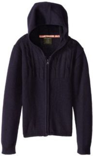 Eddie Bauer Girls 7 16 Hooded Cable Knit Sweater Clothing