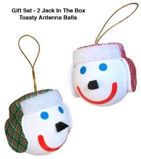 Gift Set   2 Jack in the Box Toasty Antenna Balls / Antenna Toppers Automotive