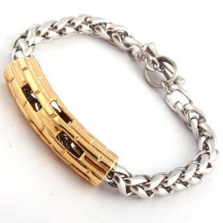 8.78'' Women Gold Hollow Rectangle Silver Chain Link Bracelets Stainless Steel Bracelet for Men Baby