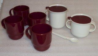 Tupperware Open House Cream and Sugar Set + 4 Microwave Coffee Cups  