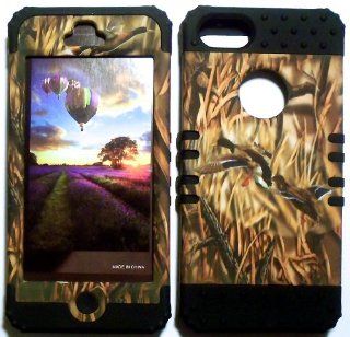 Camo Ducks on Black Skin Hybrid Apple iPhone 5 Hard Rubber Protector Cover Case fits Sprint, Verizon, AT&T Wireless Cell Phones & Accessories