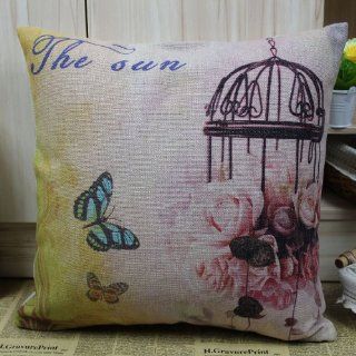 45*45cm Cute Flower Bird Cage Decorative Cushion Cover   Throw Pillow Covers