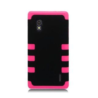 Eagle Cell PALGE970D6HPKBK Hybrid Rugged TUFF eNUFF Case for the LG Optimus G E970   Carrying Case   Retail Packaging   Hot Pink/Black Cell Phones & Accessories