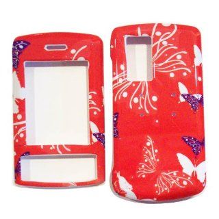 Hard Plastic Snap on Cover Fits LG KE970 Shine Butterfly Dot/Hot Pink AT&T Cell Phones & Accessories