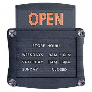 QRT993   Open/Closed Sign w/Double Side Magnetic Message Board 