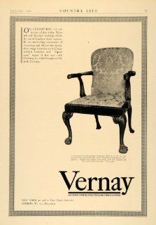1925 Ad Vernay Old English Furniture Chippendale Chair   Original Print Ad  