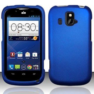 For ZTE Overture Z995 (AIO Wireless) Rubberized Cover   Blue Cell Phones & Accessories