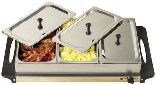 Nostalgia BCD 996 Stainless Steel 3 Section Buffet and Warming Tray Kitchen & Dining