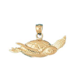 14K Gold Charm Pendant 2.4 Grams Nautical> Turtles973 Necklace Jewelry