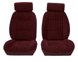 Acme U2006 N997 Front Burgundy Velour with Maroon Vinyl Bucket Seat Upholstery Automotive