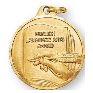 1 1/4 Inch Gold English Arts Award Medal Sports & Outdoors