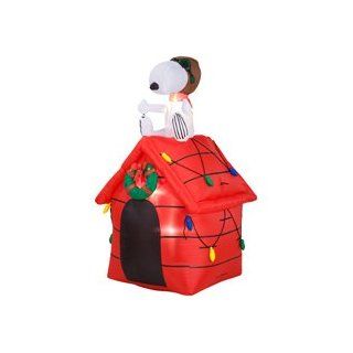 Christmas Peanuts Snoopy Red Baron Dog House 4' Airblown Inflatable   Outdoor Decor