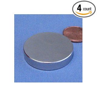 N42 Disk Neodymium Magnet Dia 1.25" X 1/4" NdFeB Rare Earth 4 count Industrial Rare Earth Magnets
