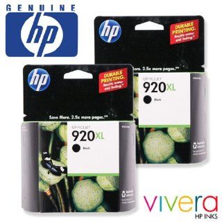 HP 920XL Black Ink Cartridge 2  PACK in Retail Packaging (CD975AN) Electronics