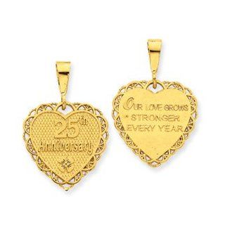 14k Gold 25th Anniversary Charm Jewelry