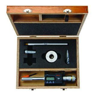 Mitutoyo 468 977 Digimatic Holtest LCD Inside Micrometer, Interchangeable Head Set, 0.5 0.8"/12.7 20.32mm Range, 0.00005" Graduation, +/ 0.0001" Accuracy (2 Piece Set)
