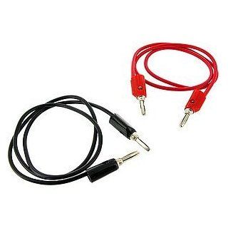 Stackable Banana Plug Cords   2ft Red/Black Set 