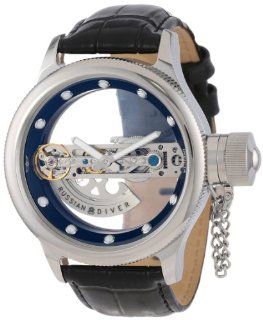 Invicta 14212 Russian Diver Automatic Skeleton Bridge Black Leather Watch Invicta Watches