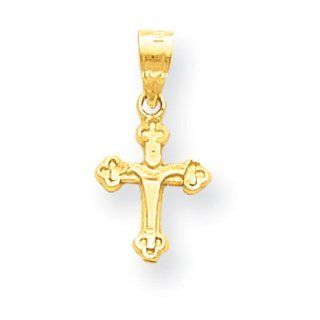 10k Polished Crucifix Cross Charm, Best Quality Free Gift Box Satisfaction Guaranteed Jewelry