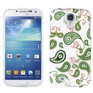 Samsung Galaxy S4 Green Paisley on White Case Cell Phones & Accessories