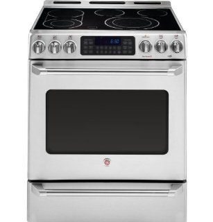 GE Cafe CS980STSS 30 Freestanding Smoothtop Electric Range, 5 Elements, Convection, Self Clean Appliances