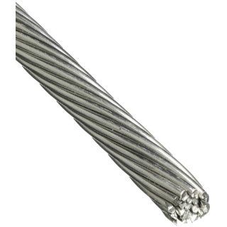 Loos Stainless Steel 316 Wire Rope, 1x19 Strand, 3/16" Bare OD, 10' Length, 4000 lbs Breaking Strength Cable And Wire Rope