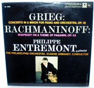 Grieg Concerto In A Minor For Piano And Orchestra,Op.16/RachOn A Theme Of Paganini,Op.43 Philippe Entremont.pianist The Philadelphia Orchestra,Eugene Ormandy,Conductor   Vinyl LP Record Album Music