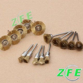 15PC Wire Brass Brush Brushes Wheel Dremel Accessories for Rotary Tools   Polishing Pads And Bonnets  