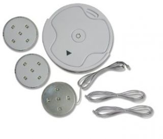 Ritelite LPL983 Disc Connect Light System with 3 Light Heads and 5 LEDs in Each Head, White   Disk Light Fixtures  