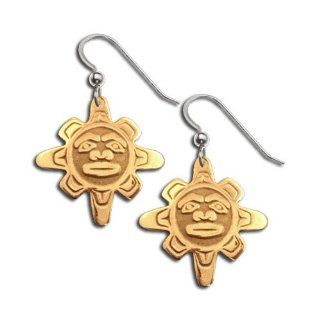 14K Yellow Gold Sun Earrings. Made in USA. Everett Goenett Jewelry