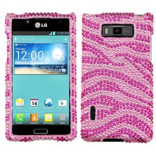 MYBAT Zebra Skin (Pink/Hot Pink) Diamante Protector Cover for LG US730 (Splendor) Cell Phones & Accessories