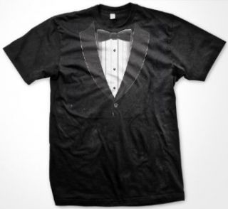 Formal Black Tie Tuxedo Mens T shirt, Funny Trendy Gag Fake Tux Bow Tie Mens Shirt Clothing