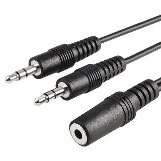 eForCity Premium (6 inch / 15cm) 3.5mm Stereo 2 Plug to Jack Cable (M/F) Compatible with Sony PS3 Video Games