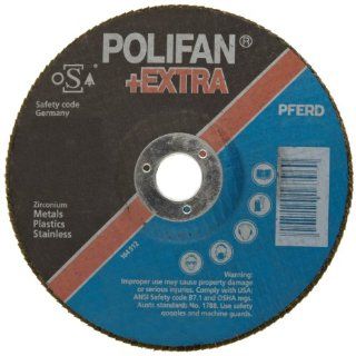 PFERD Polifan SGP Zirkon Extra Abrasive Flap Disc, Type 27, Round Hole, Phenolic Resin Backing, Zirconia Alumina, 7" Dia., 80 Grit (Pack of 1)
