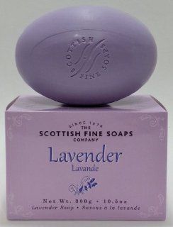 The Scottish Fine Soaps Company Lavender Triple Milled Bath Soap (Large Bath Bar 300g   10.5oz)  Beauty