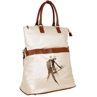 Anne Klein Luggage Girl's Weekend 17 Inch Foldover Tote, Cream, One Size Clothing
