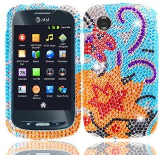 For ZTE Merit 990G Avail Z990 Full Diamond Bling Cover Case Yellow Lily Accessory Cell Phones & Accessories