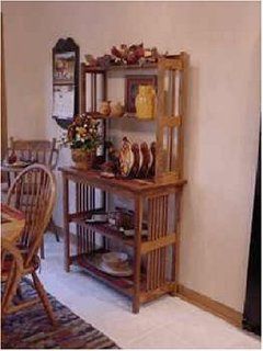 Bakers Rack  Prairie Mission Style  Solid Oak, Heirloom Quality, Amish Handcrafted   Sideboards