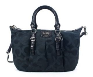 Coach Op Art Sateen Madison Juliette Convertible Handbag 21124 Black Lizard Shoulder Handbags Shoes