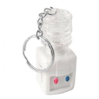 White Clear Plastic Water Dispenser Pendant LED Flashlight Keyring Clothing
