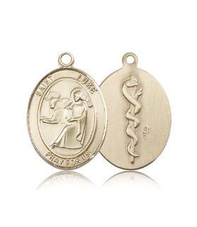 JewelsObsession's 14K Gold St. Luke the Apostle Medal Jewels Obsession Jewelry