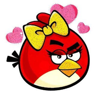 Angry Birds Red Bird Girl w yellow bow Heat Iron On Transfer for T Shirt ~ iphone app game Leader  
