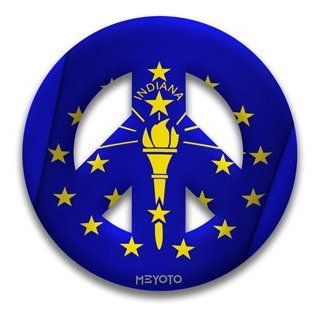 Peace Symbol Magnet of Indiana Flag 
