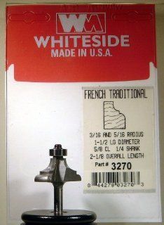 Whiteside Router Bits 3270 French Traditional Bit with 3/16 Inch by 5/16 Inch Radius and 1 1/2 Inch Large Diameter   Decorative Edge Router Bits  