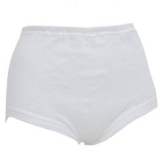 Womens/Ladies Plain White Underwear Briefs with Eyelet Cuffleg (Pack of 3)